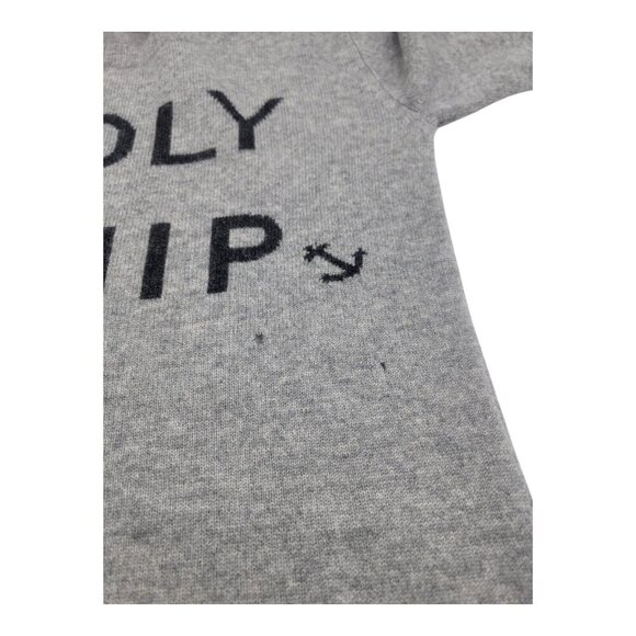 Pink Sweater Women S Gray Preppy Holiday Cashmere Embroidered Travel Outdoors - Picture 3 of 7